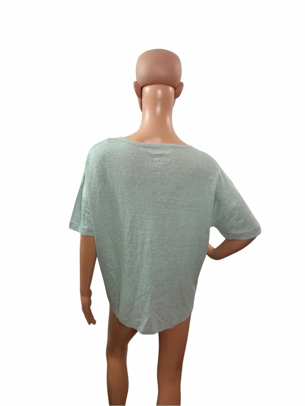 J Crew Women’s Size XS Short Sleeve Scoop Neck Green Linen Tee